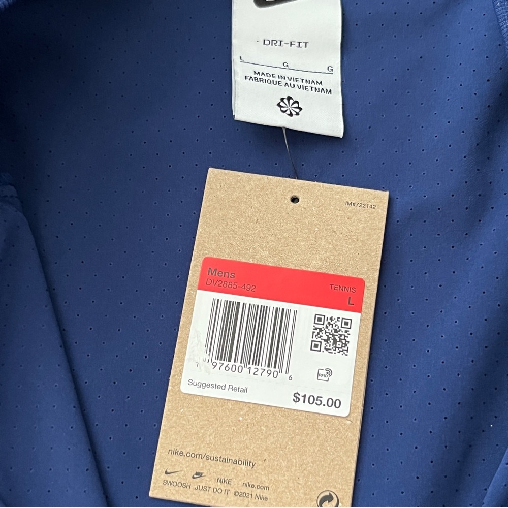 Nike Dri-FIT Rafa Nadal Tennis Jacket Men’s Size Large Blue DV2885-492 $105 NWT - Picture 4 of 8